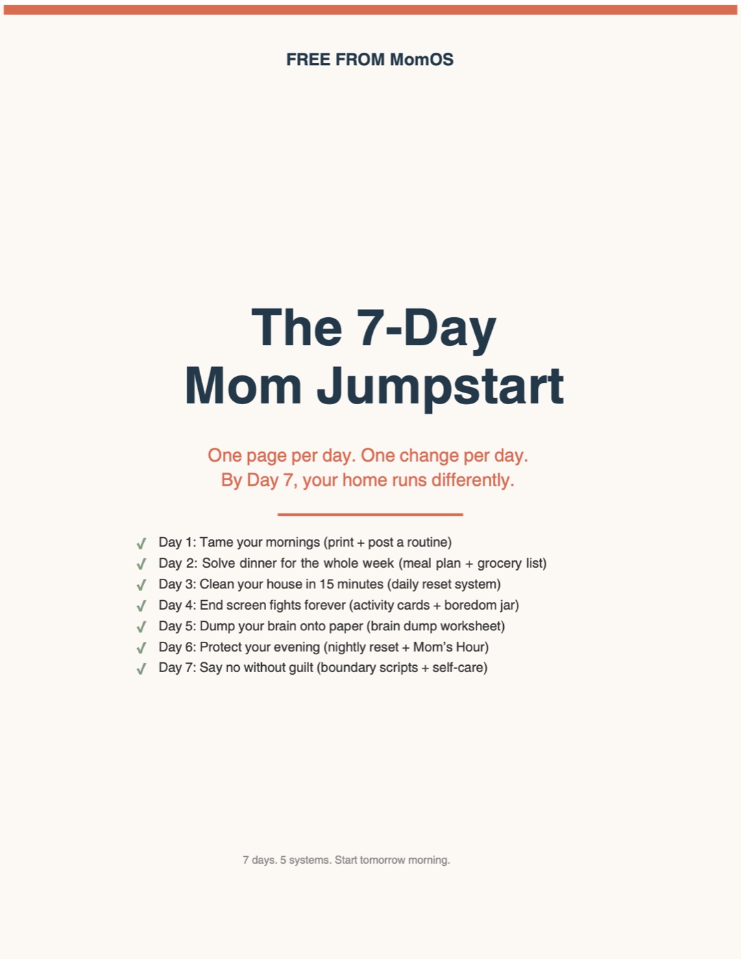 7 Days, 7 Fixes — Free Printable Starter